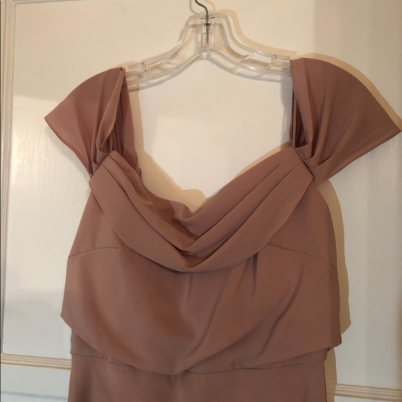 Jenny Yoo Sabine Off The Shoulder Gown Dress Fig - Picture 5 of 6